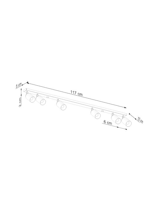 Sollux Winx LED Spot cu 6 Lumini în Culoare Negru