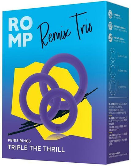 Romp Σετ Δαχτυλίδια Πέους Σιλικόνης Μωβ M0402696