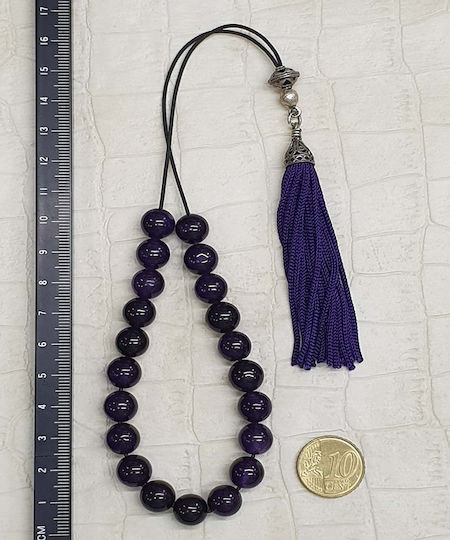 Roloi Komboloi Amethyst Worry Beads Purple 30cm