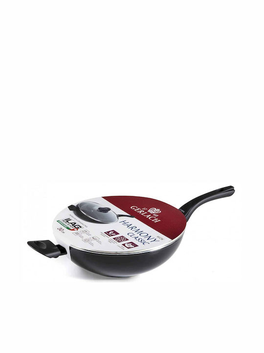 Gerlach Wok with Cap made of Aluminum with Non-Stick Coating 30cm