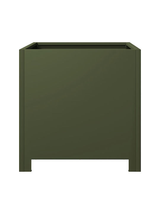vidaXL Garden Set 2 Planters Metal Olive, Green