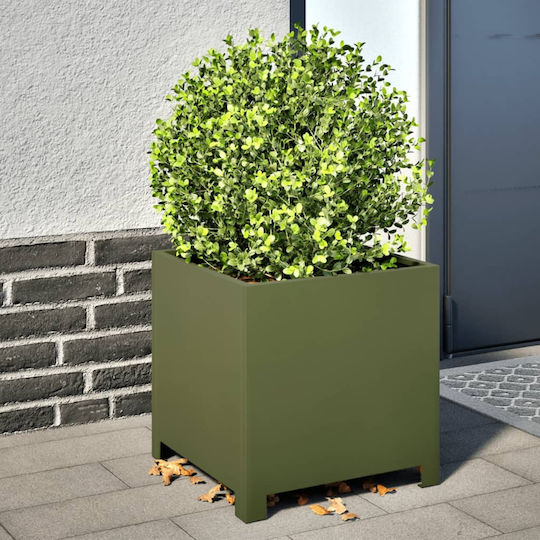 vidaXL Garten Set 2 Blumenkästen Metall Olive, Green
