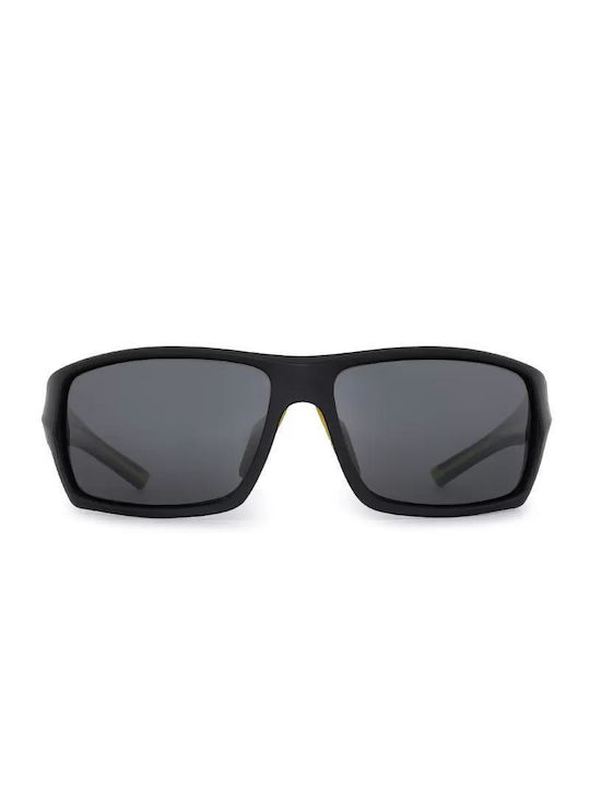 Polareye Men's Sunglasses with Black Plastic Frame and Black Polarized Lens