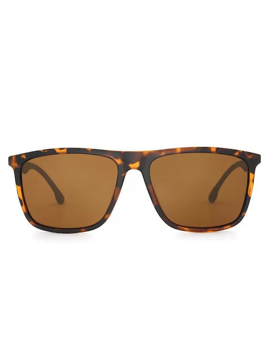 Polareye Men's Sunglasses with Brown Tartaruga Plastic Frame and Brown Polarized Lens