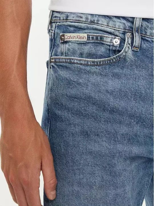 Ανδρικό Παντελόνι Τζιν με Regular Straight Εφαρμογή Medium Denim