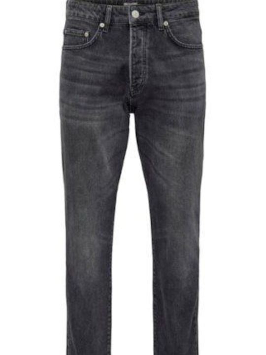 Only & Sons Herren Jeanshose in Tapered Linie Black Denim