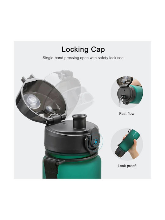 Uzspace Leakproof Tritan Bpa Free Παγούρι Πλαστικό Ποδηλάτου 1000ml Μαύρο