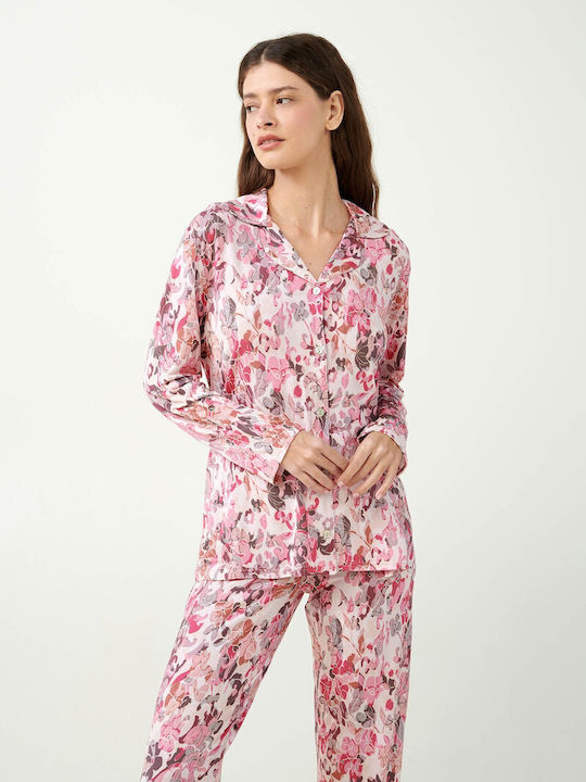 Vamp Winter Damen Pyjama-Set Rose