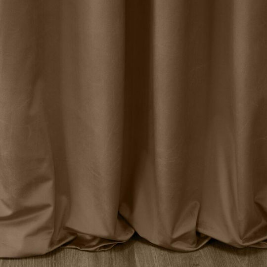 Eurofirany Vorhang mit Bleistiftfalten Sibel Braun 140x270cm