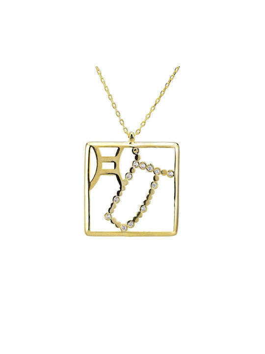 Goldsmith Necklace Zodiac Sign Gemini from Silver