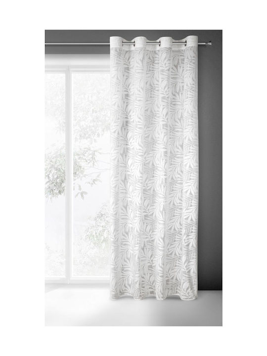 Eurofirany Κουρτίνα με Τρουκς Nataly Λευκή 140x250εκ.