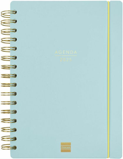 Finocam Weekly Agendas 2024/25 Blue Spiral 15.5x21.7cm