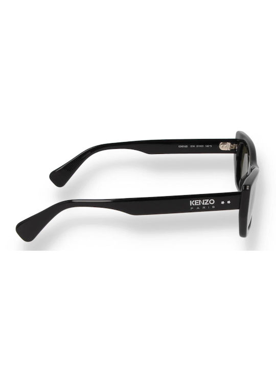 Kenzo Women's Sunglasses with Black Plastic Frame and Green Lens