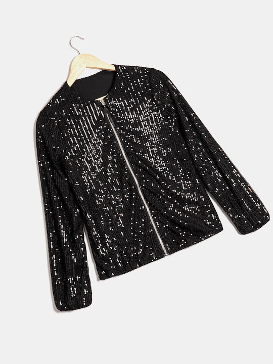 Cardigan cu paiete negru