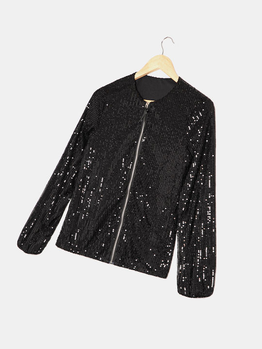 Cardigan cu paiete negru