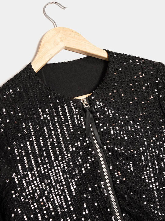 Cardigan cu paiete negru