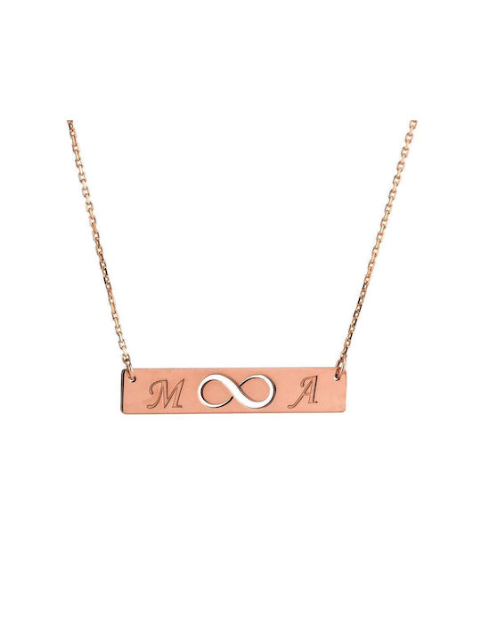 Goldsmith Necklace from Rose Gold Plated Silver with Letter Option