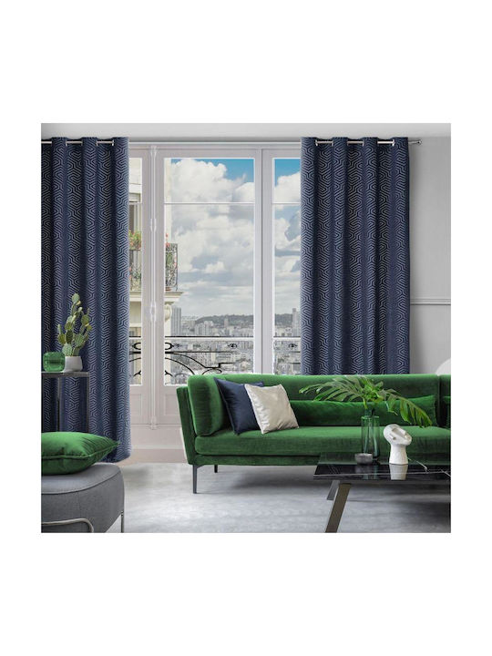 Eurofirany Завеса с Копчета Inga Син 140x250бр