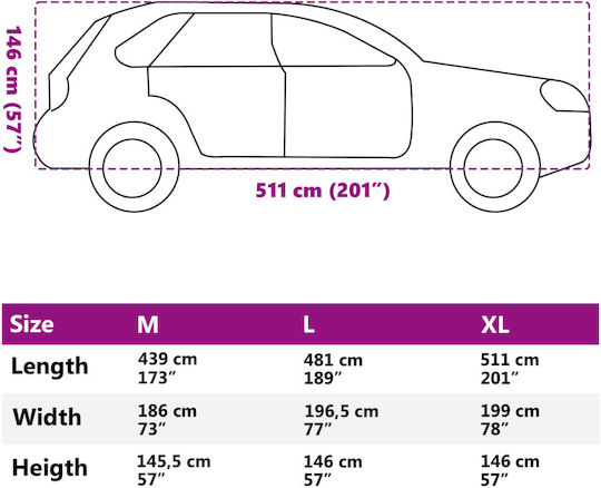 vidaXL Acoperă 511x199x146cm Impermeabila XLarge care se fixează cu curele