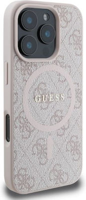 Guess 4g Ring Classic Logo Umschlag Rückseite Kunststoff Rosa (iPhone 16 Pro Max)