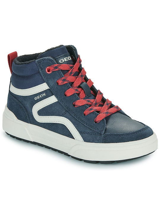 Geox Παιδικά Sneakers High J Weemble Ανατομικά Μπλε