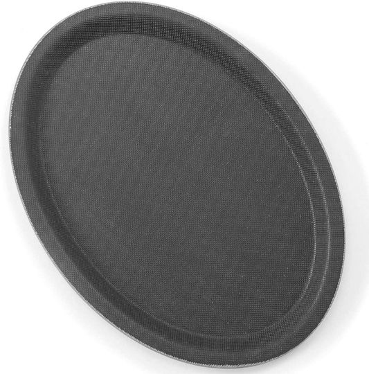 Hendi Oval Serving Tray Non-slip in Black Color 21x29x21cm 1pcs