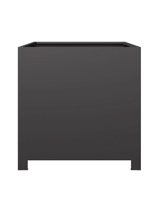 vidaXL Grădină Planter Box Metal Negru 50x50x50cm.