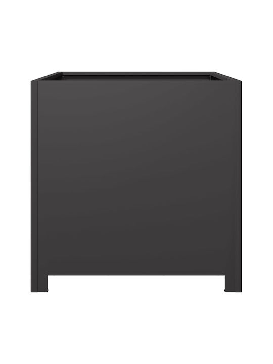 vidaXL Grădină Planter Box Metal Negru 50x50x50cm.
