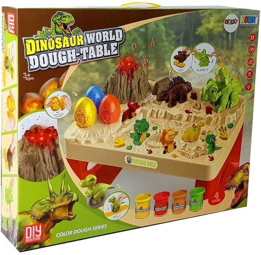 Knete Spiel-Set Daisy Tafel Dinosaurier Eier Formen Vulkan Mit Leuchtender Lava Für 3+ Jahre 4 Stück