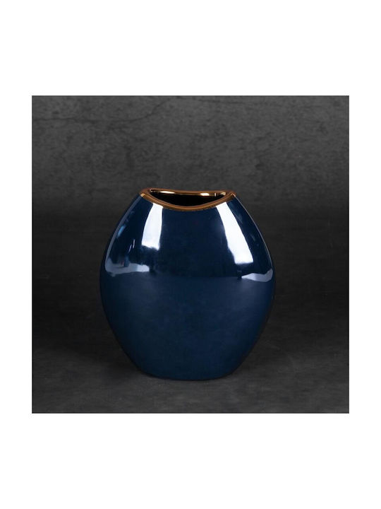 Eurofirany Decorative Vase Amora Blue 14x7x16cm