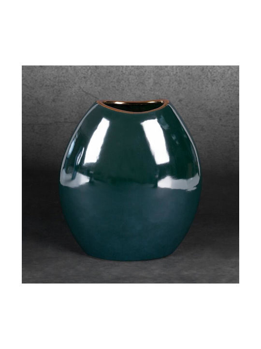 Eurofirany Vază Decorativă Ceramică Amora Verde 18x9x20cm 1buc