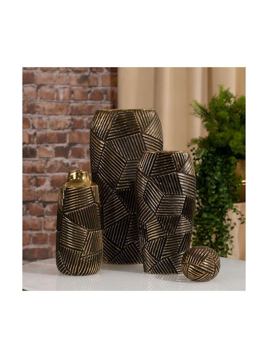 Eurofirany Vază Decorativă Ceramică Emmi Negru 12x12x25cm 1buc