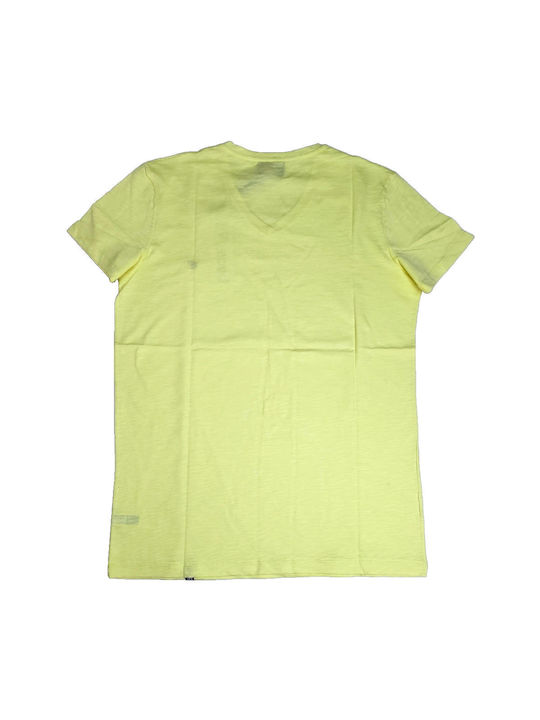 Paco & Co Men's Short Sleeve T-shirt with V-Neck Yellow