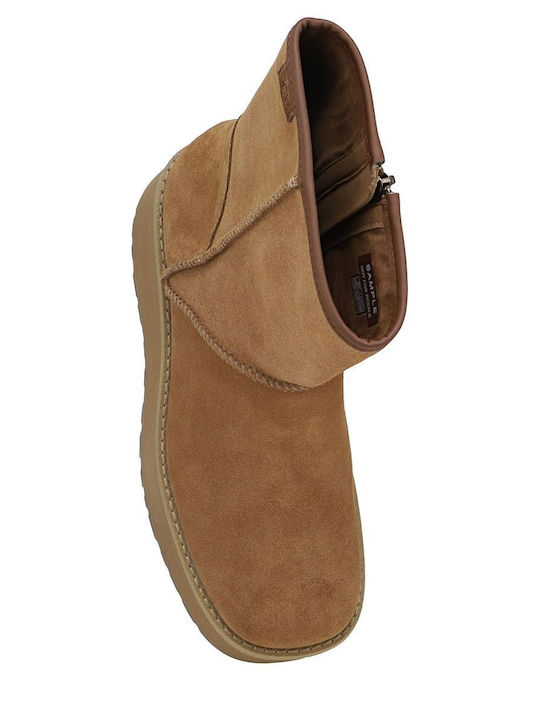 CityFunc Mid Leather Women's Ankle Boots Brown