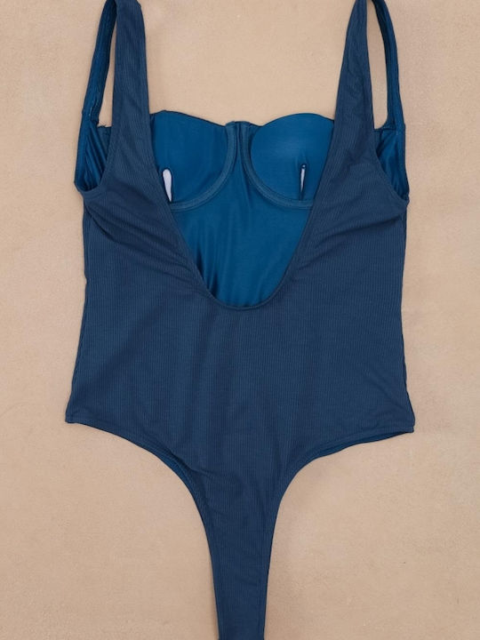 Luigi One-Piece Swimsuit with Padding Dark blue