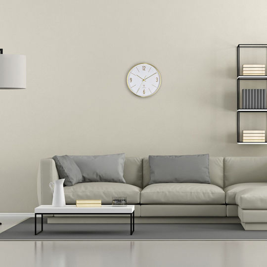 TFA Wall Clock Metallic Gold Ø30cm