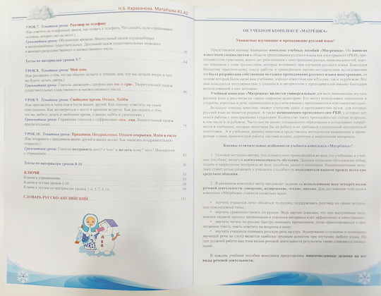 Matryoshka A1-a2 Conversational Course Of The Language Basics Of Grammar Karavanova N.b