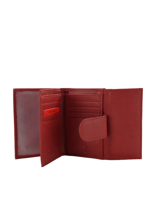Small Leather Women's Wallet with RFID Red