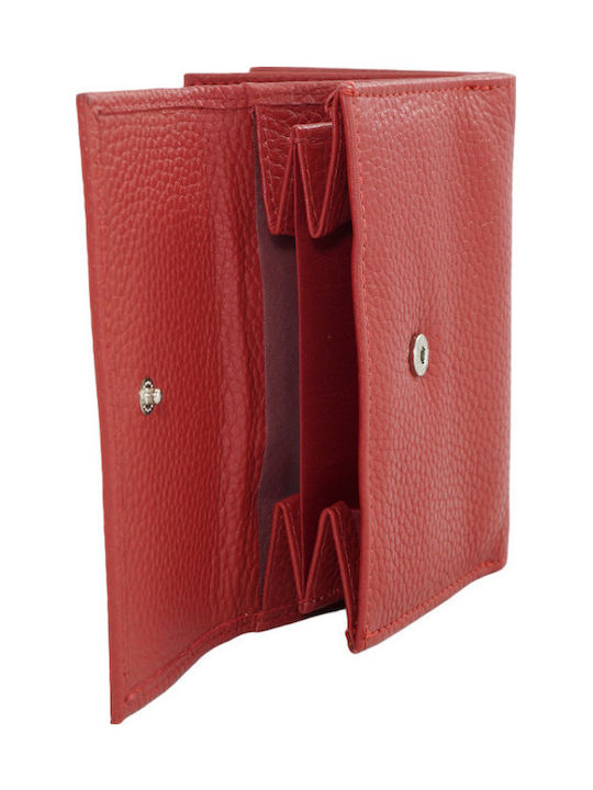 Small Leather Women's Wallet with RFID Red