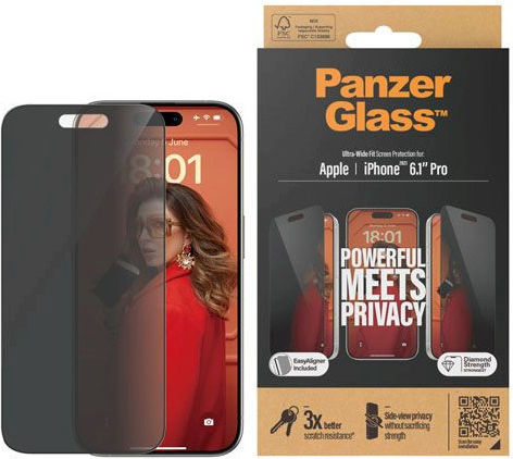 PanzerGlass Ultra-wide Fit Privatsphäre Vollflächig gehärtetes Glas (iPhone 15 Pro Max) 5488718C8F
