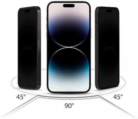 Hofi Anti Spy Privacy Full Face Tempered Glass Μαύρο (iPhone 15 Pro Max)