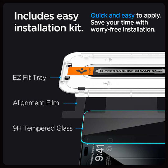 Spigen Glas.tr Ez Fit Privacy Tempered Glass (iPhone 15 Pro)
