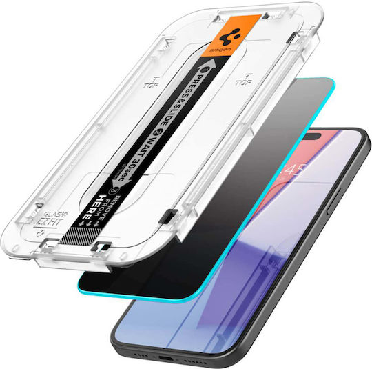 Spigen Glas.tr Ez Fit Confidențialitate Tempered Glass (iPhone 15 Pro) AGL07120