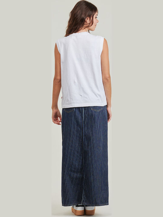 Bluze Damă Boxy Bumbac Fără Mânecă Alb
