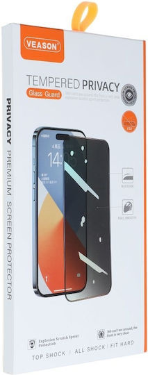 Veason 0.37мм Поверителност Закалено стъкло Черен (iPhone 12 / 12 Pro)
