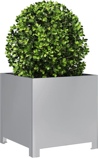 vidaXL Grădină Set 2 Jardiniere Metalice Silver