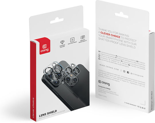 Crong Lens Shield Προστασία Κάμερας Tempered Glass Διάφανο για το iPhone 15, iPhone 15 Plus