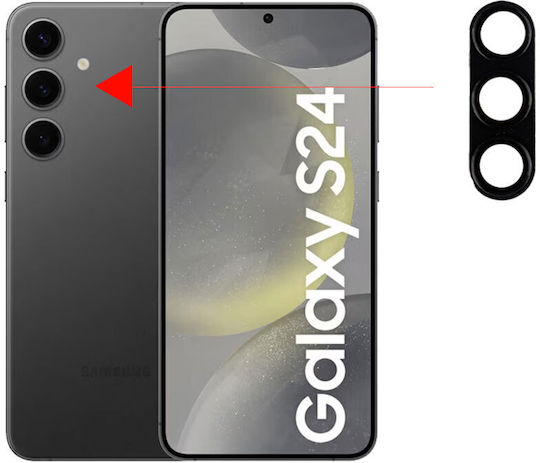 Volte-Tel Glass Cover Camera Protection Tempered Glass Black for the Samsung S24 5G 8353093