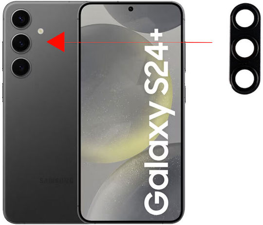 Volte-Tel Glass Cover Προστασία Κάμερας Tempered Glass Μαύρο για το Galaxy S24+