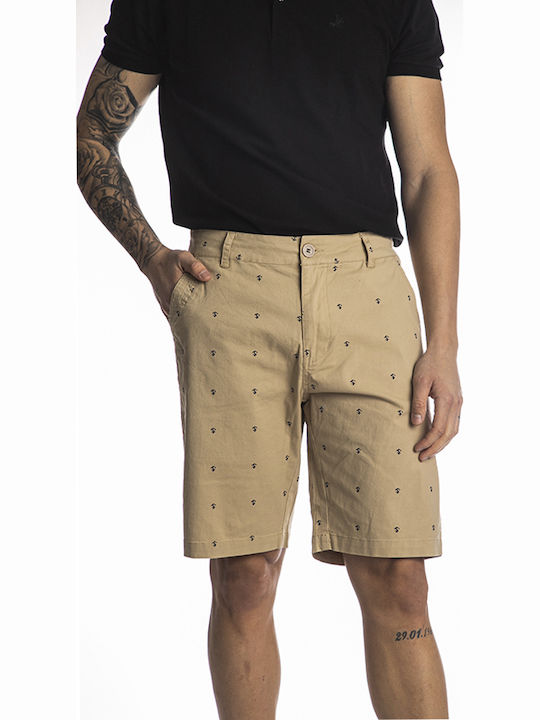 Paco & Co Men's Chino Print Shorts Beige